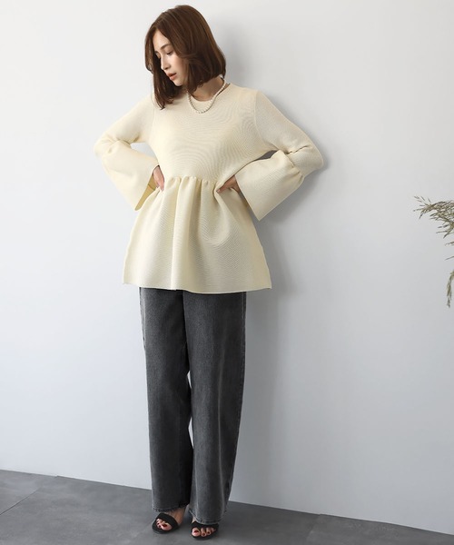 「ELFRANK」 長袖ニット FREE ブラック レディース_画像4