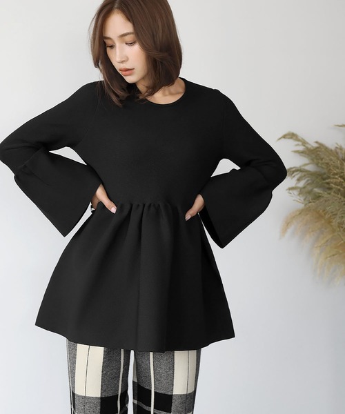 「ELFRANK」 長袖ニット FREE ブラック レディース_画像9