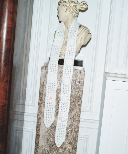 clor マフラー ストール HAND-MADE CROCHET FLOWER SCARF レディース