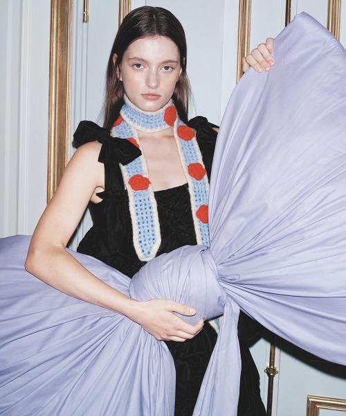 clor マフラー ストール HAND-MADE CROCHET FLOWER SCARF レディース