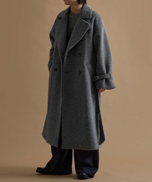 epnok チェスターコート コート ウールブレンドシャギーダブル