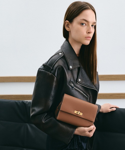 COACH ショルダーバッグ クロスボディ バケツ型 レザー 茶色 ターン