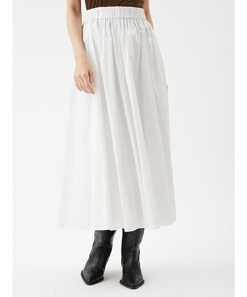 新品❤️TFW49 ホワイトスカート ウエストゴム Mila Owen（ミラオーウェン） スカート ウエストゴムギャザーマキシ
