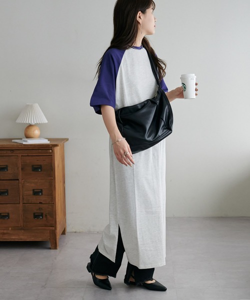 「DISCOAT」 半袖ワンピース MEDIUM グレー レディース_画像3