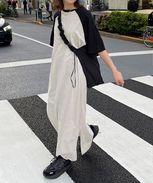 「DISCOAT」 半袖ワンピース MEDIUM グレー レディース_画像4