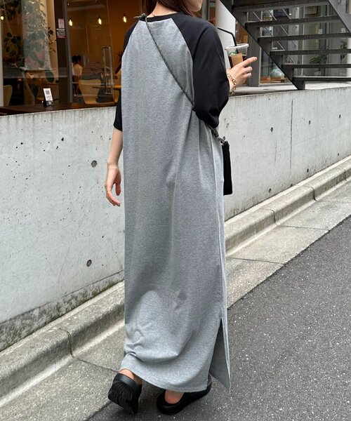 「DISCOAT」 半袖ワンピース MEDIUM グレー レディース_画像5