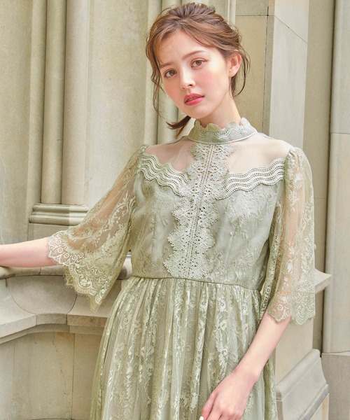 「GIRL」 半袖ワンピース L ピンクベージュ レディース_画像4