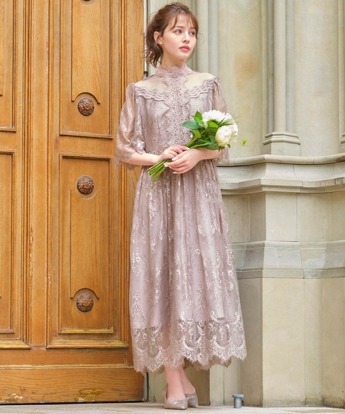 「GIRL」 半袖ワンピース L ピンクベージュ レディース_画像7