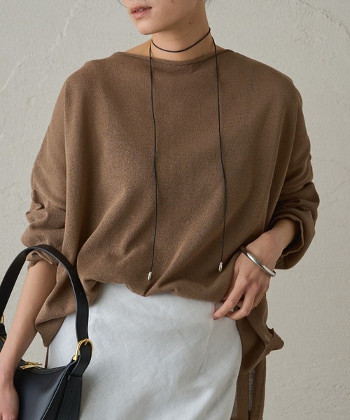 Loungedress（ラウンジドレス） 長袖ニット FREE ブラウン レディース