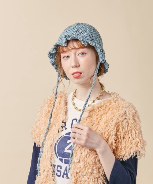 「kaorinomori」 ニットキャップ FREE ホワイト レディース_画像9