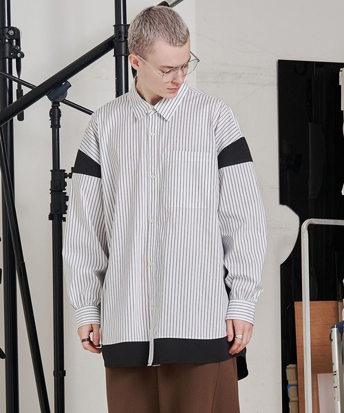 SeeSew シャツ 「UNISEX」BLOCKING STRIPE SHIRTS/ブロッキング