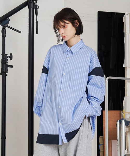 SeeSew シャツ 「UNISEX」BLOCKING STRIPE SHIRTS/ブロッキング