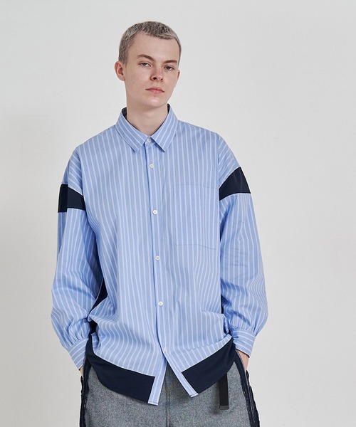 SeeSew シャツ 「UNISEX」BLOCKING STRIPE SHIRTS/ブロッキング