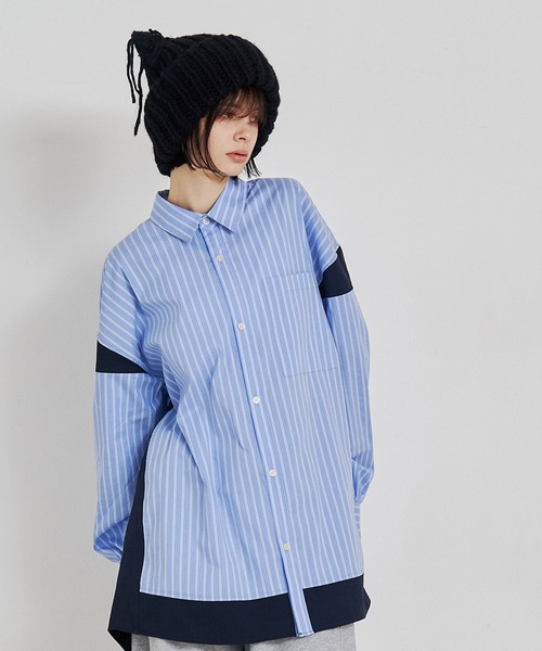 SeeSew シャツ 「UNISEX」BLOCKING STRIPE SHIRTS/ブロッキング