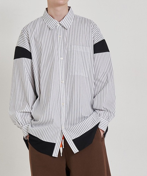 SeeSew シャツ 「UNISEX」BLOCKING STRIPE SHIRTS/ブロッキング