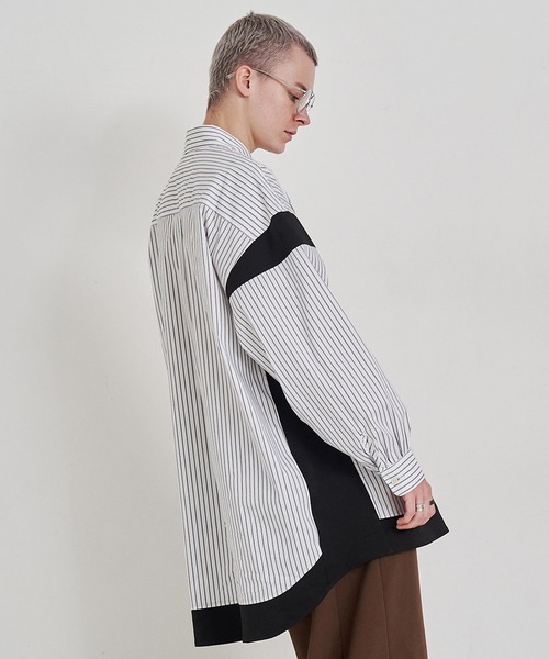SeeSew シャツ 「UNISEX」BLOCKING STRIPE SHIRTS/ブロッキング