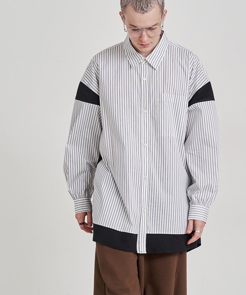 SeeSew シャツ 「UNISEX」BLOCKING STRIPE SHIRTS/ブロッキング