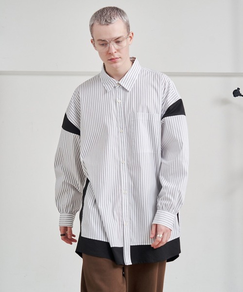 SeeSew シャツ 「UNISEX」BLOCKING STRIPE SHIRTS/ブロッキング
