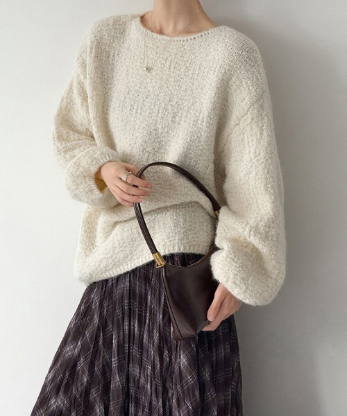 【新品タグ付き】Sov. バルーンスリーブニットトップス 白 2024年モデル 新品タグ付き】Sov. バルーンスリーブニットトップス 白 2024年モデル