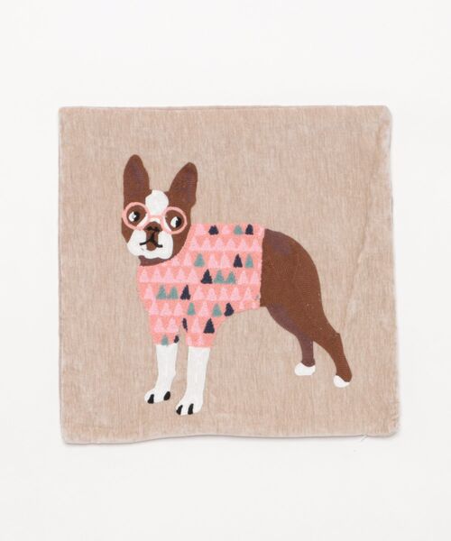 クッション クッションカバー IO Select / DOG刺繍 45×45cm YWG-0002