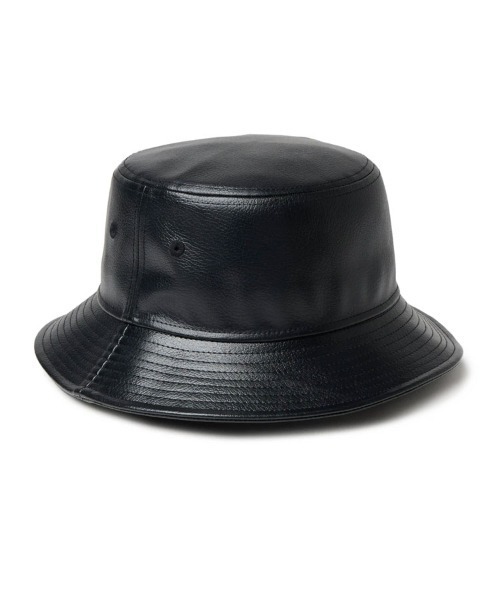 最終値下げ　エディフィス 　ニューエラ　ブラックレザー　バケットハット NEW ERA（ニューエラ） 帽子 ハット 「NEW ERA」バケット01 Synthetic
