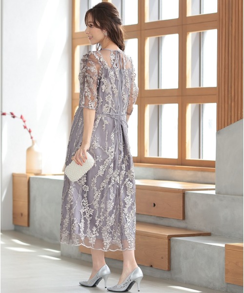 「PREFERIR」 7分袖ワンピース LARGE ブラック レディース_画像6