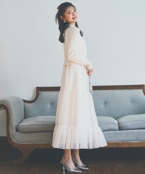 AND COUTURE（アンドクチュール） ワンピース ツイード×チュール