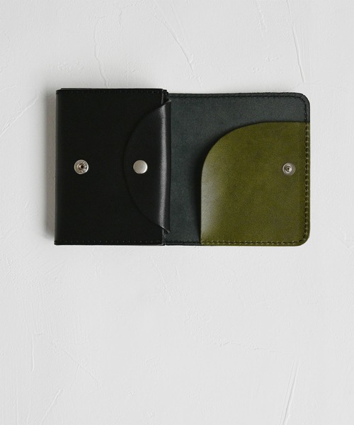 二つ折り財布 コンパクトウォレット An+u 二つ折り財布 財布 コンパクトウォレット バイカラー メンズ