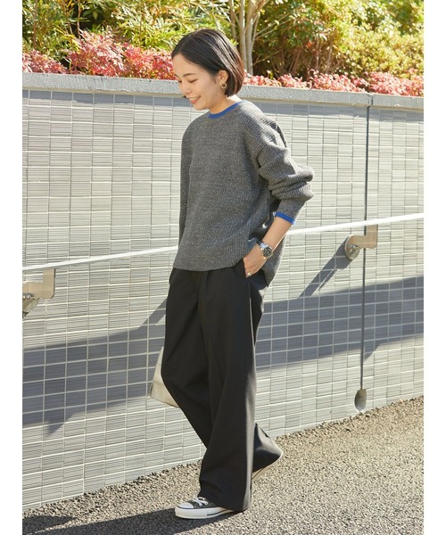 「AMERICAN HOLIC」 長袖ニット M 杢グレー レディース_画像3