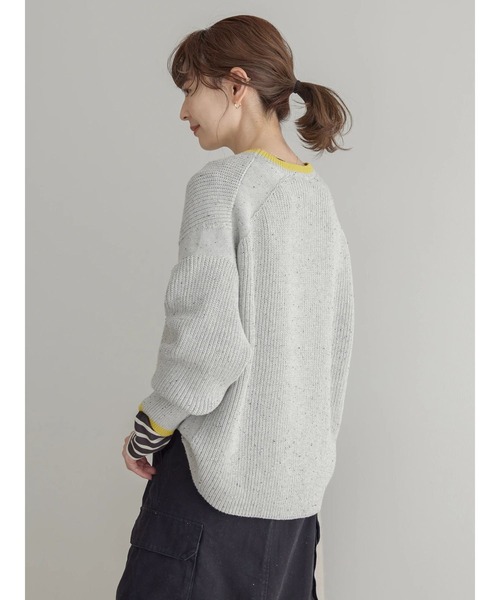 「AMERICAN HOLIC」 長袖ニット M 杢グレー レディース_画像5