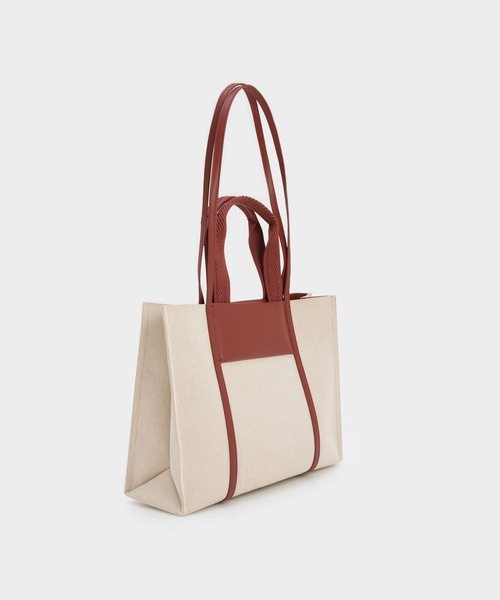 【美品】ベージュトートバッグCharles&keith CHARLES ＆ KEITH（チャールズ&キース） 「CHARLES & KEITH」 2WAY