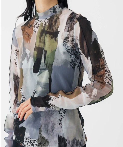 「UNITED TOKYO」 長袖カットソー FREE インディゴブルー レディース_画像3