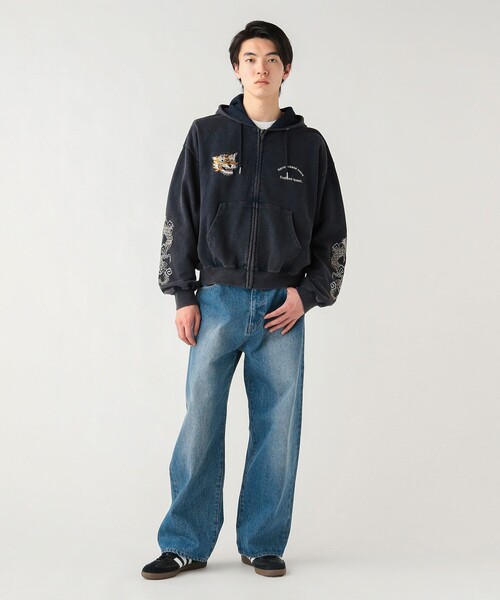 00s BEAMS ドッド柄パーカー　swag 平成 BEAMS BOY 黒白ドット y2k ジップパーカー - メルカリ