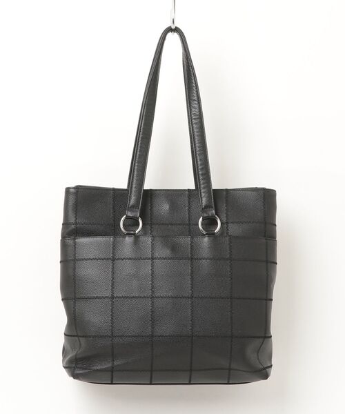 シャネル CHANEL トートバッグ チョコバー ブラック CHANEL（シャネル） チョコバー キャビアスキン トートバッグ