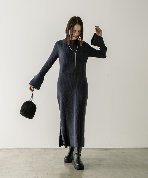 「mystic」 長袖ワンピース 1 ベージュ レディース_画像5