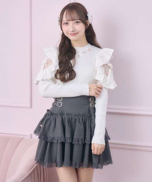 Rojita うさ耳ブラウス & サス付3段フリルスカート セット Rojita うさ耳ブラウス & サス付3段フリルスカート セット Rojita うさ