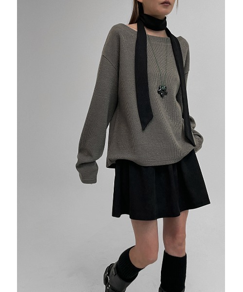 「BLACKUP」 長袖カットソー ONESIZE カーキ レディース_画像5