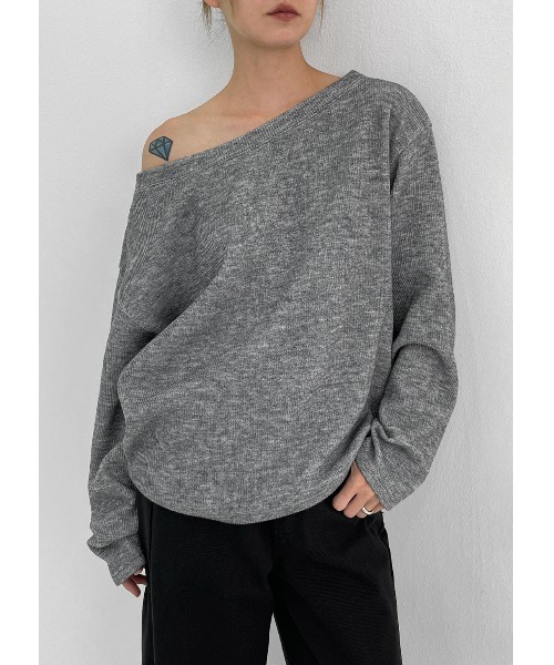 「BLACKUP」 長袖カットソー ONESIZE カーキ レディース_画像8