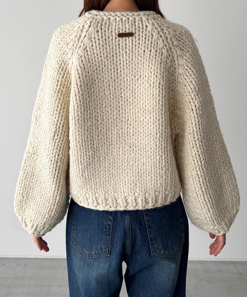 El mar アイボリー 長袖カーディガン CANAL JEAN（キャナルジーン） 「El mar」ニットカーディガン ONE SIZE