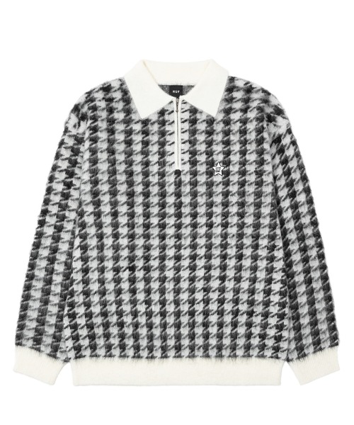 「HUF」 長袖ポロシャツ SMALL オートミール メンズ_画像2