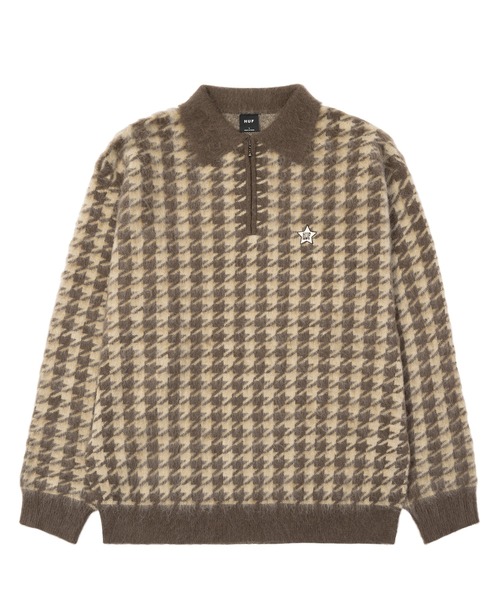 「HUF」 長袖ポロシャツ SMALL オートミール メンズ_画像4