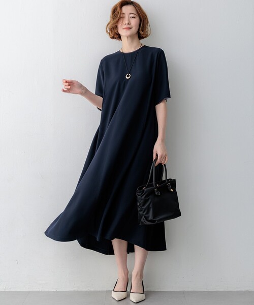 23区（ニジュウサンク） ワンピース ストレッチジョーゼット フレア
