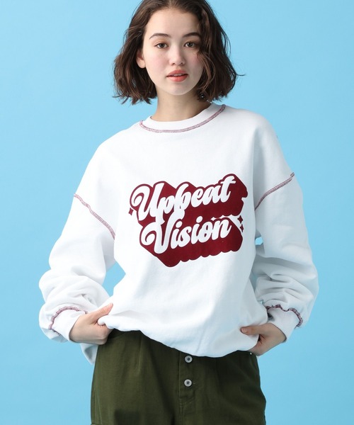 「PBLIM」 スウェットカットソー MEDIUM グリーン レディース_画像3