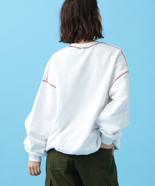 「PBLIM」 スウェットカットソー MEDIUM グリーン レディース_画像5