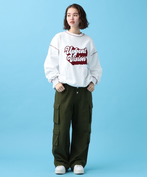 「PBLIM」 スウェットカットソー MEDIUM グリーン レディース_画像6