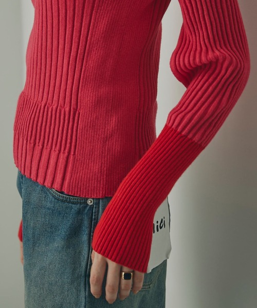 「mici」 長袖ニット ONE SIZE ピンク レディース_画像2