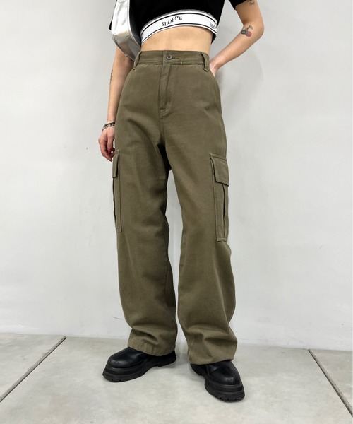 「WHO'S WHO gallery」 カーゴパンツ FREE ブラック レディース_画像2