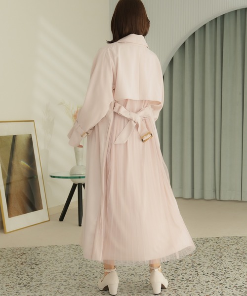 「ASTORIA ODIER」 トレンチコート MEDIUM ピンクベージュ レディース_画像5