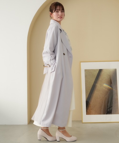 「ASTORIA ODIER」 トレンチコート MEDIUM ピンクベージュ レディース_画像7