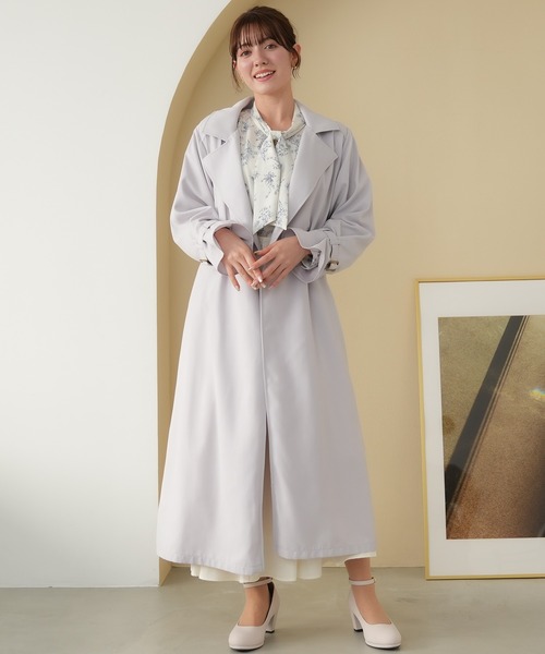 「ASTORIA ODIER」 トレンチコート MEDIUM ピンクベージュ レディース_画像8